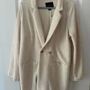 Anthropologie Sanctuary Knit Cream Oversized Blazer